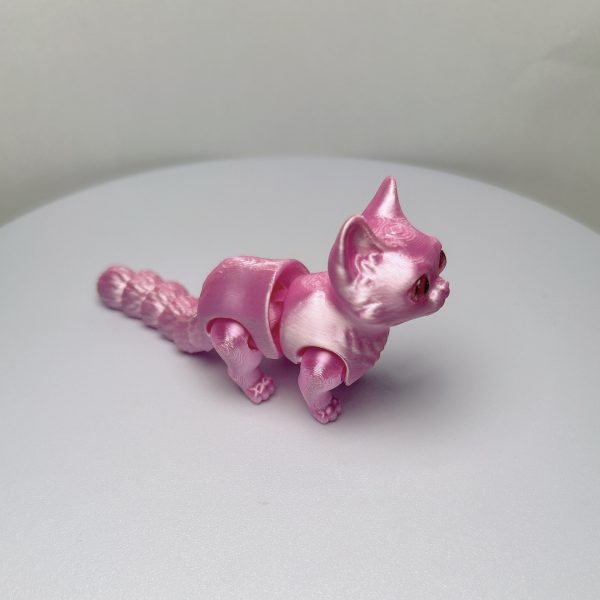 Фигурка котёнок 3D 12см Розовый