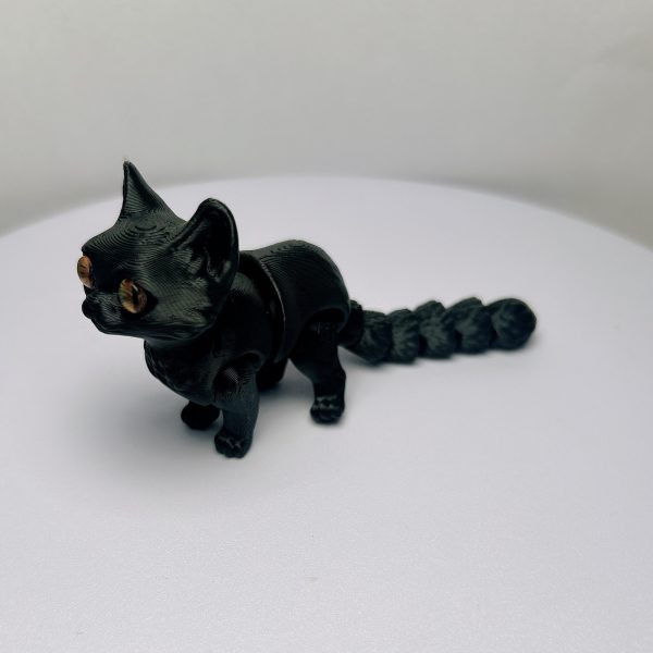 Фигурка котёнок 3D 12см Чёрный